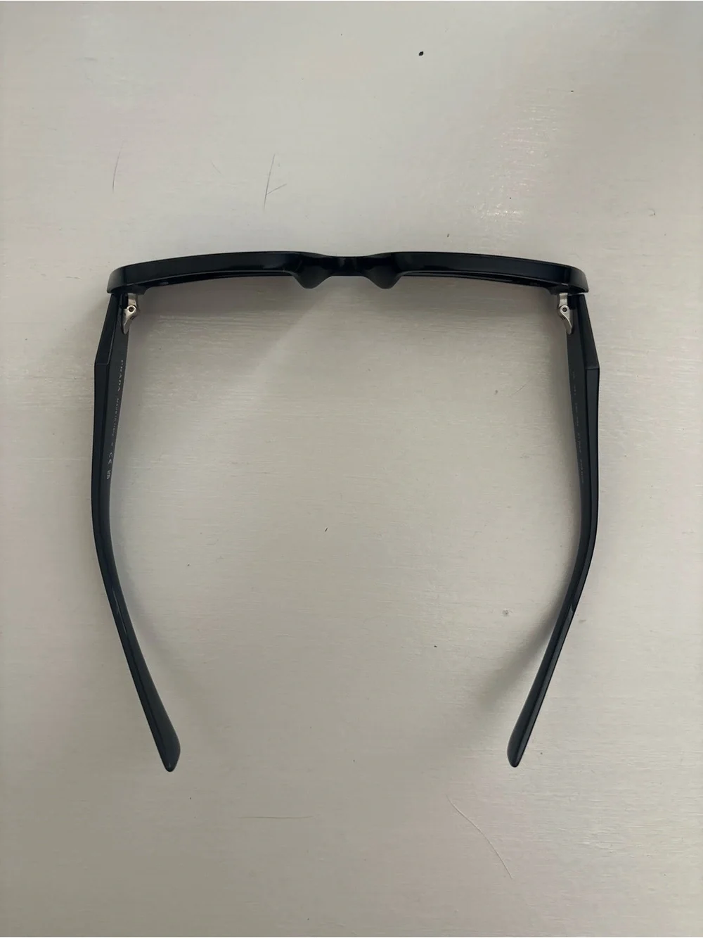 Prada Black Gloss Logo Sunglasses Temple Arm